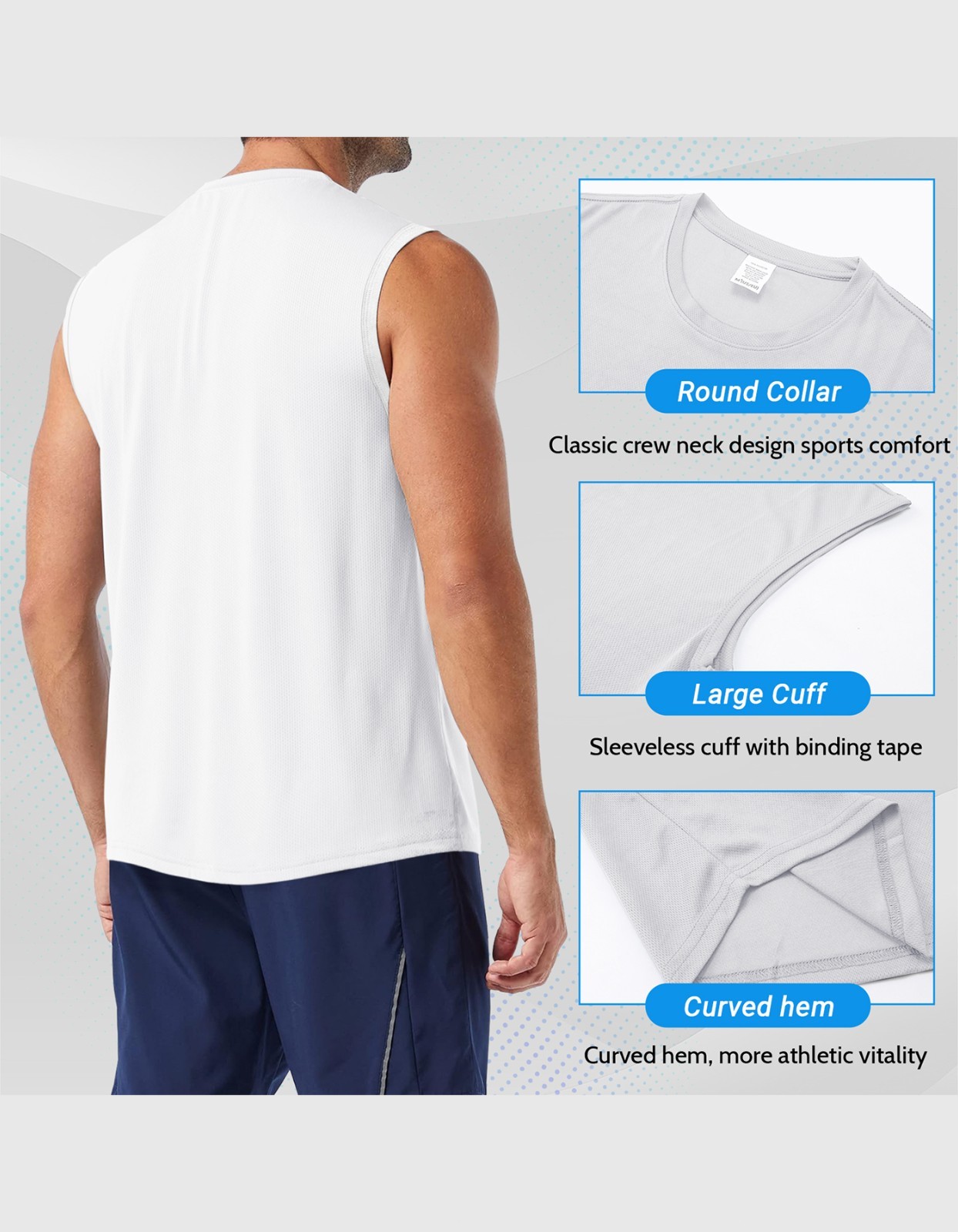 3 Pack Mens Sleeveless Quick Dry Tank Tops for Gym Workout Running Beach Sport gallery