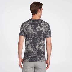 VRST Men’s Washed Tee Print Monochromatic Floral Gray Small