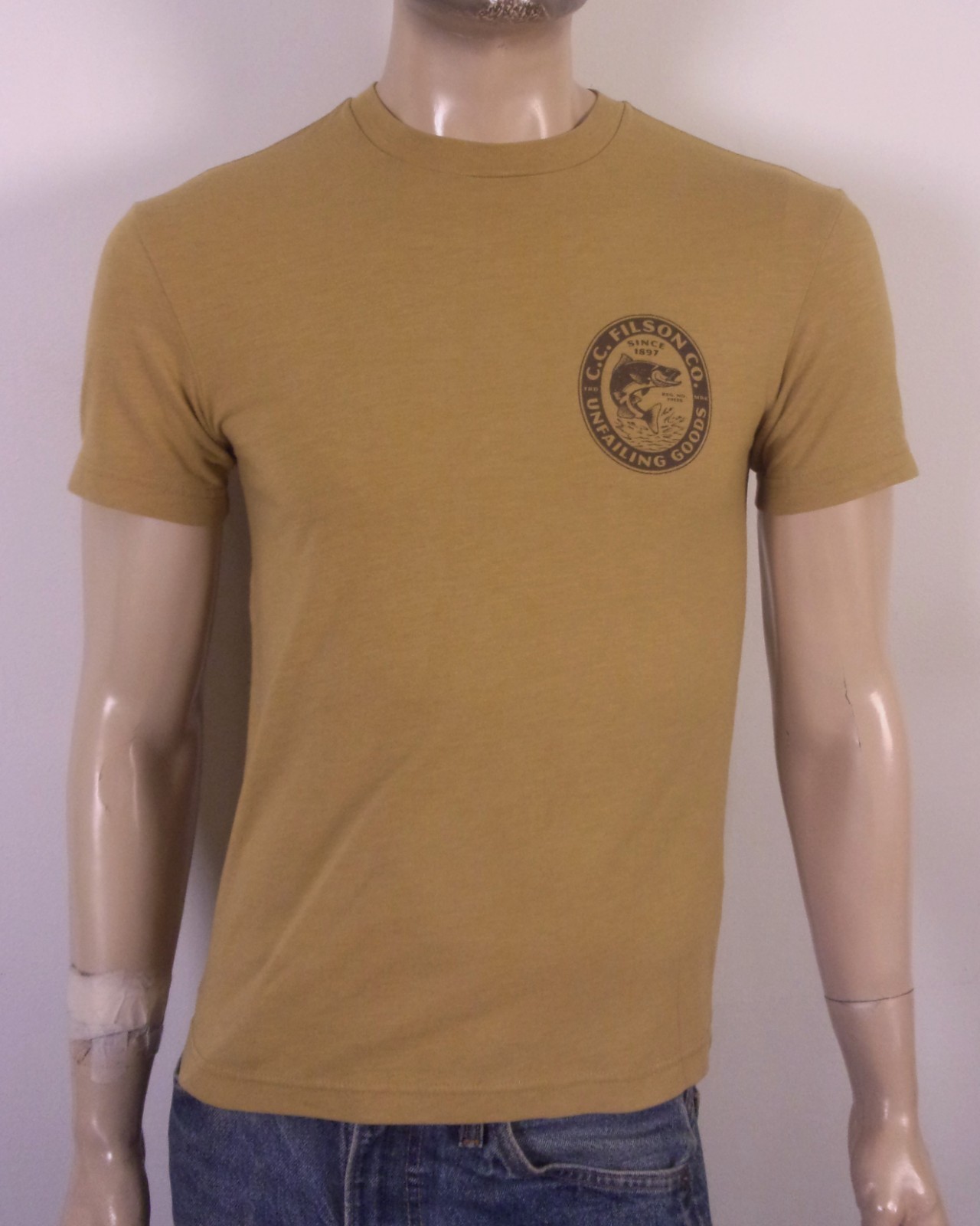 vintage 90s 00s Y2K C.C. Filson Unfailing Goods T-Shirt Fish Fishing SZ XS gallery