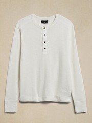BANANA REPUBLIC Double-Knit Henley T-Shirt #734154