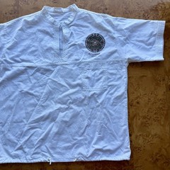 White Shirt Mens XL White Mexican Beach Casual Flour Sack Drawstring Tourist