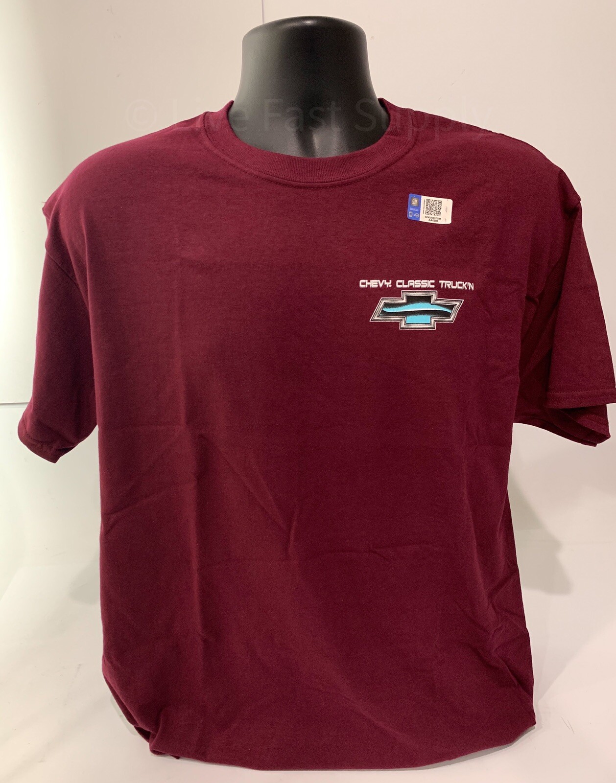 1967-72 Chevy C10 Pickup T-Shirt - Maroon w/ Orange & Teal Trucks (Licensed) gallery