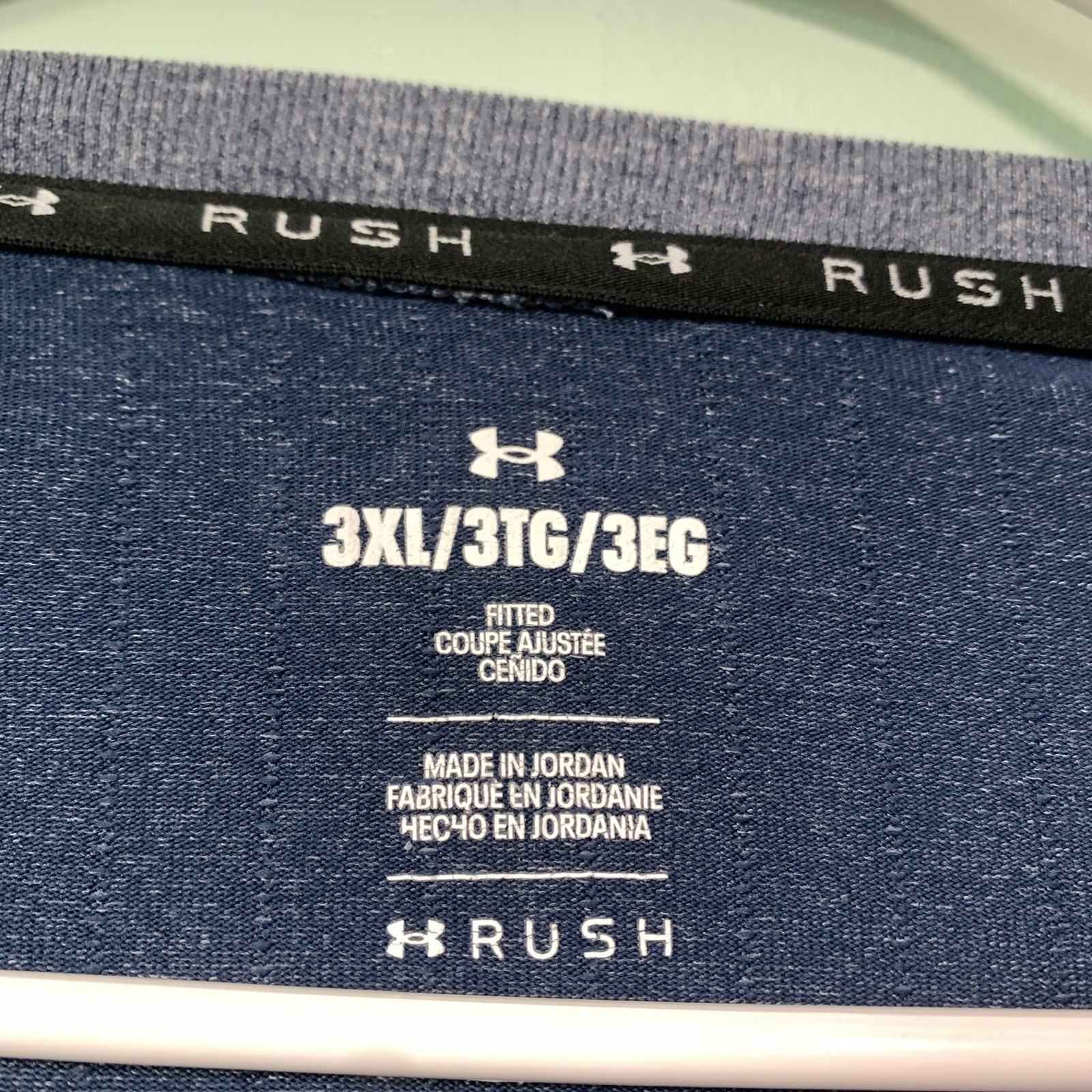 Under Armour Mens 3XL T-Shirt Rush Seamless Navy Blue Fitted Athletic Training gallery