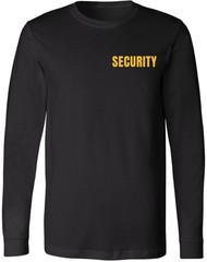 SECURITY Long Sleeve T-Shirt Poly/Cotton Blend Uniform Officer Guard Duty Tee