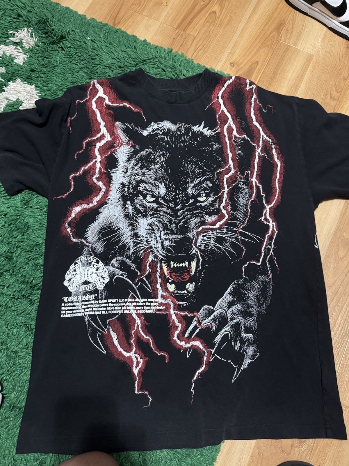 Dark Sport "Trust Your Instinct" Premium Oversized Shirt Black / Red Lightning gallery