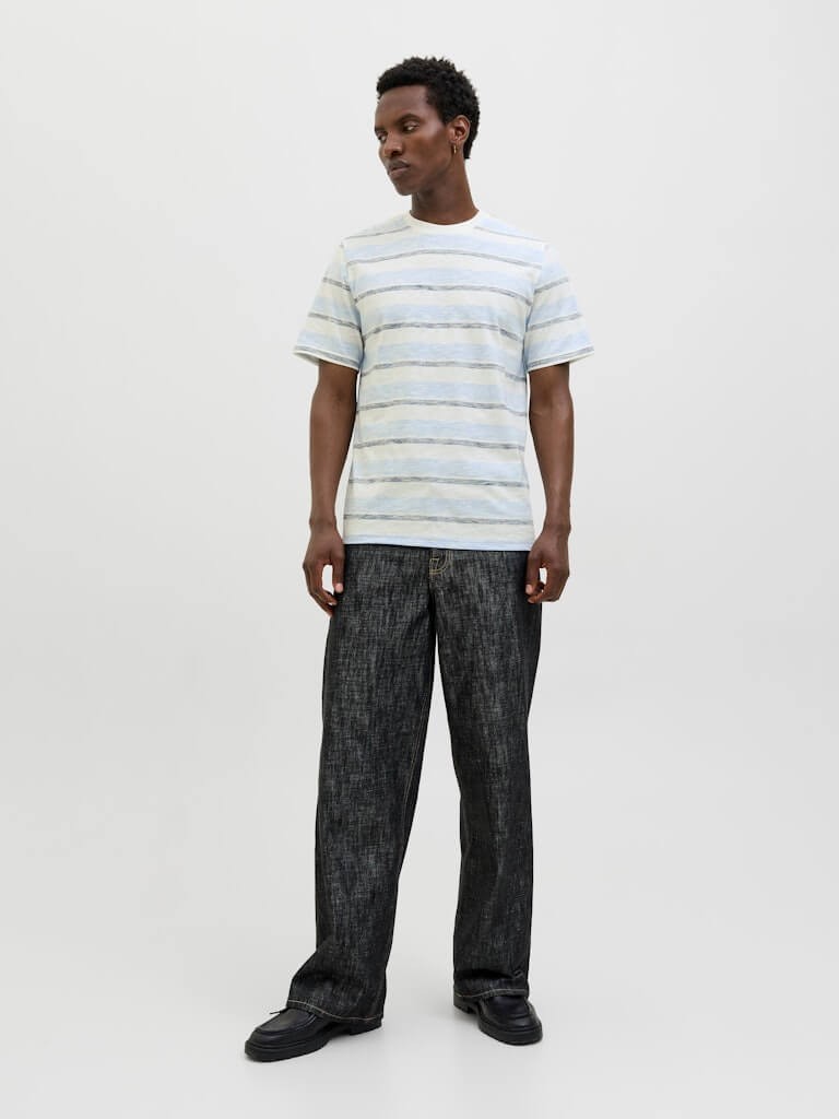 Jack & Jones JJBIRK Crew Neck 100% Cotton T-Shirt - Cloud Dancer gallery
