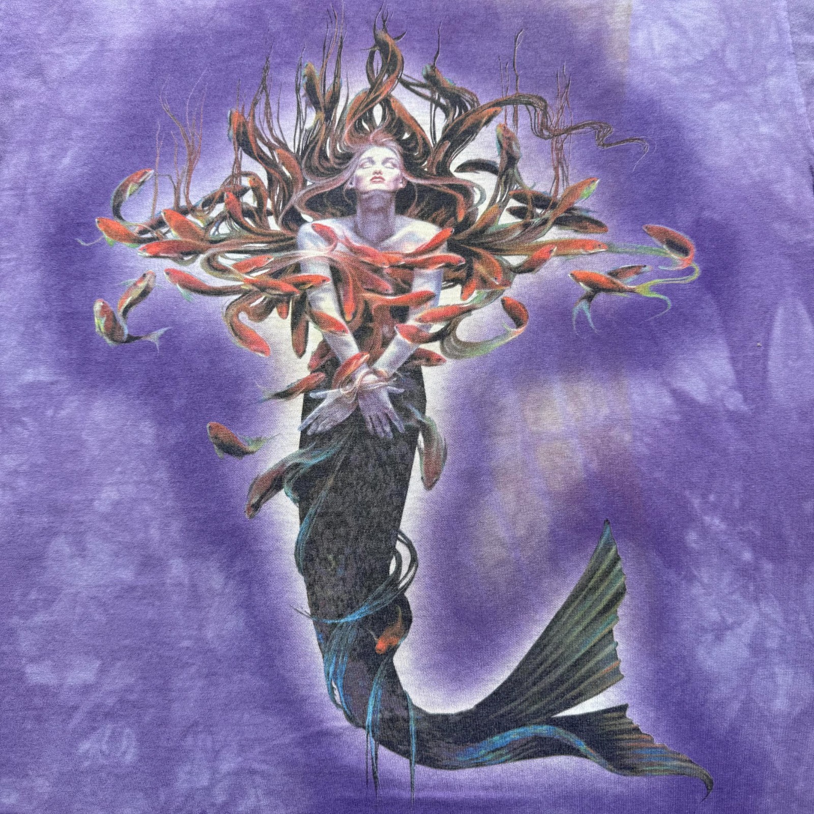 Vintage 2002 The Mountain Mermaid Mystical Fantasy Art Graphic T-Shirt USA Large gallery