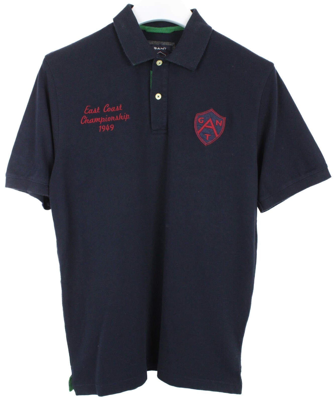 GANT T-Shirt Mens M Short Sleeve Polo Embroidered Dark Blue gallery