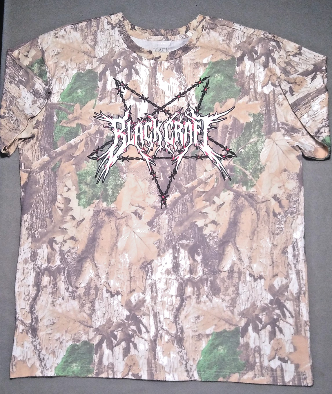 Black Craft Cult Men's Short Sleeve Camouflage XL Pentagram Graphic T-Shirt gallery