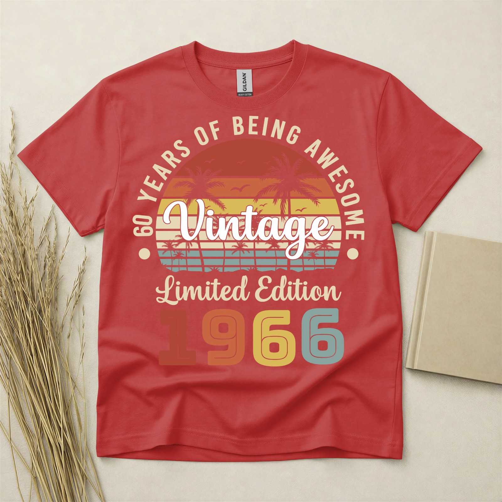 60th Birthday T Shirt Born In 1966 Gift 60 Year Old T-Shirt Vintage Style Tee gallery