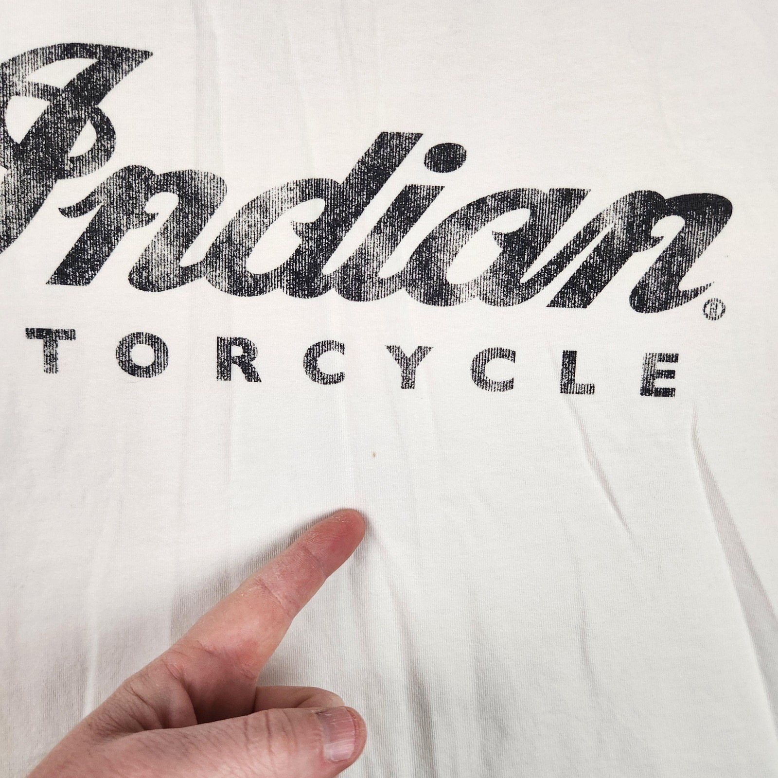Indian Motorcycle Shirt Mens 2XL White Logo Graphic Pima Cotton Biker Tee Retro gallery
