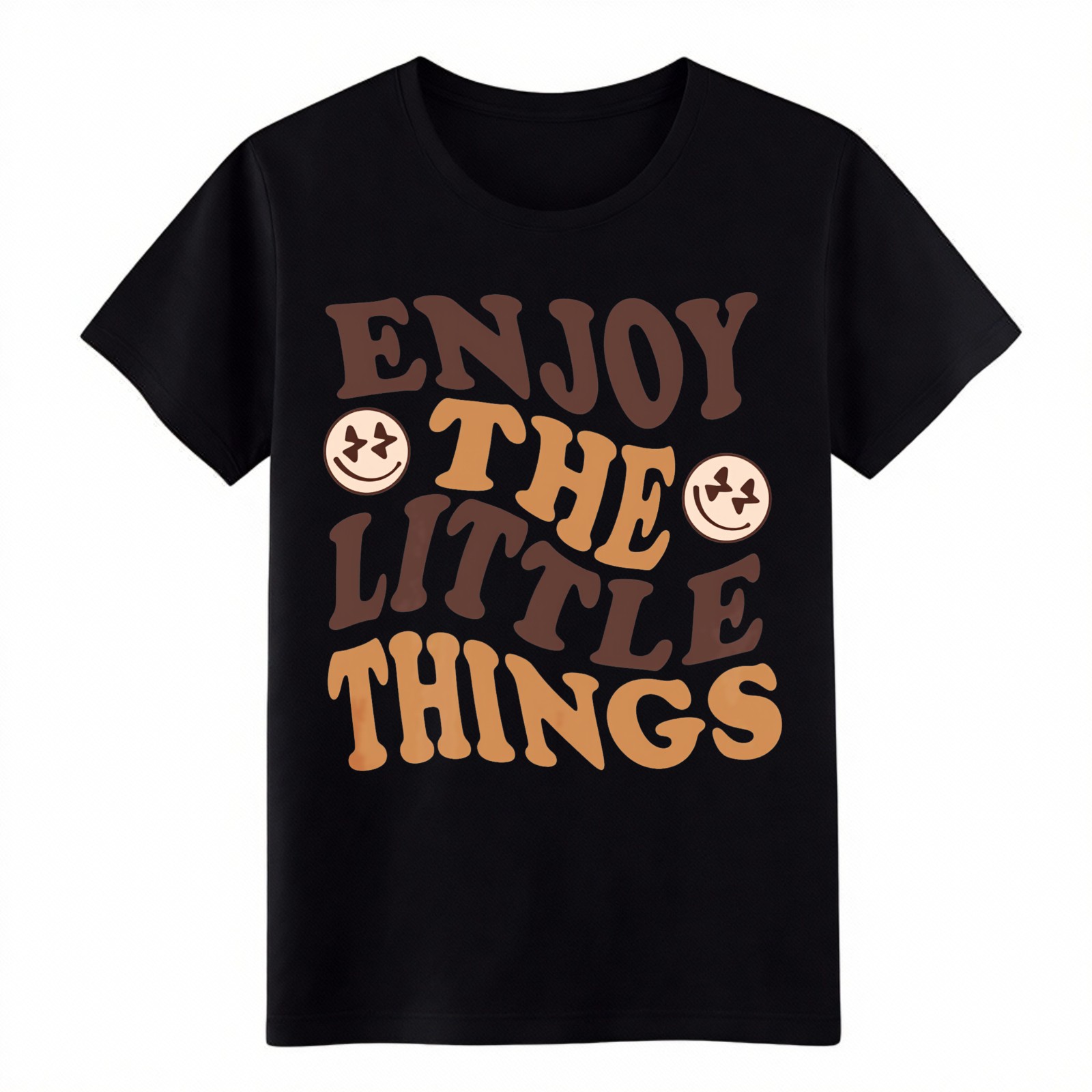 Groovy Washed Print Tee Unisex Enjoy The Little Things Smiley Face Trendy Shirt