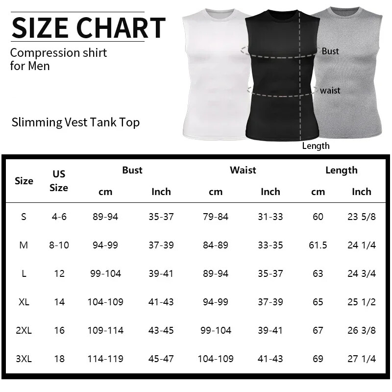 Mens Slimming Tummy Body Shaper Vest Compression T-Shirt Fitness Muscle Tank Top gallery