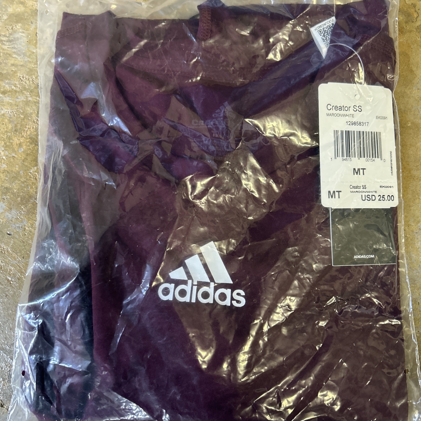 Adidas Creator Short Sleeve Tall Tee Maroon EK0091 Men’s Size Medium Tall NWT gallery