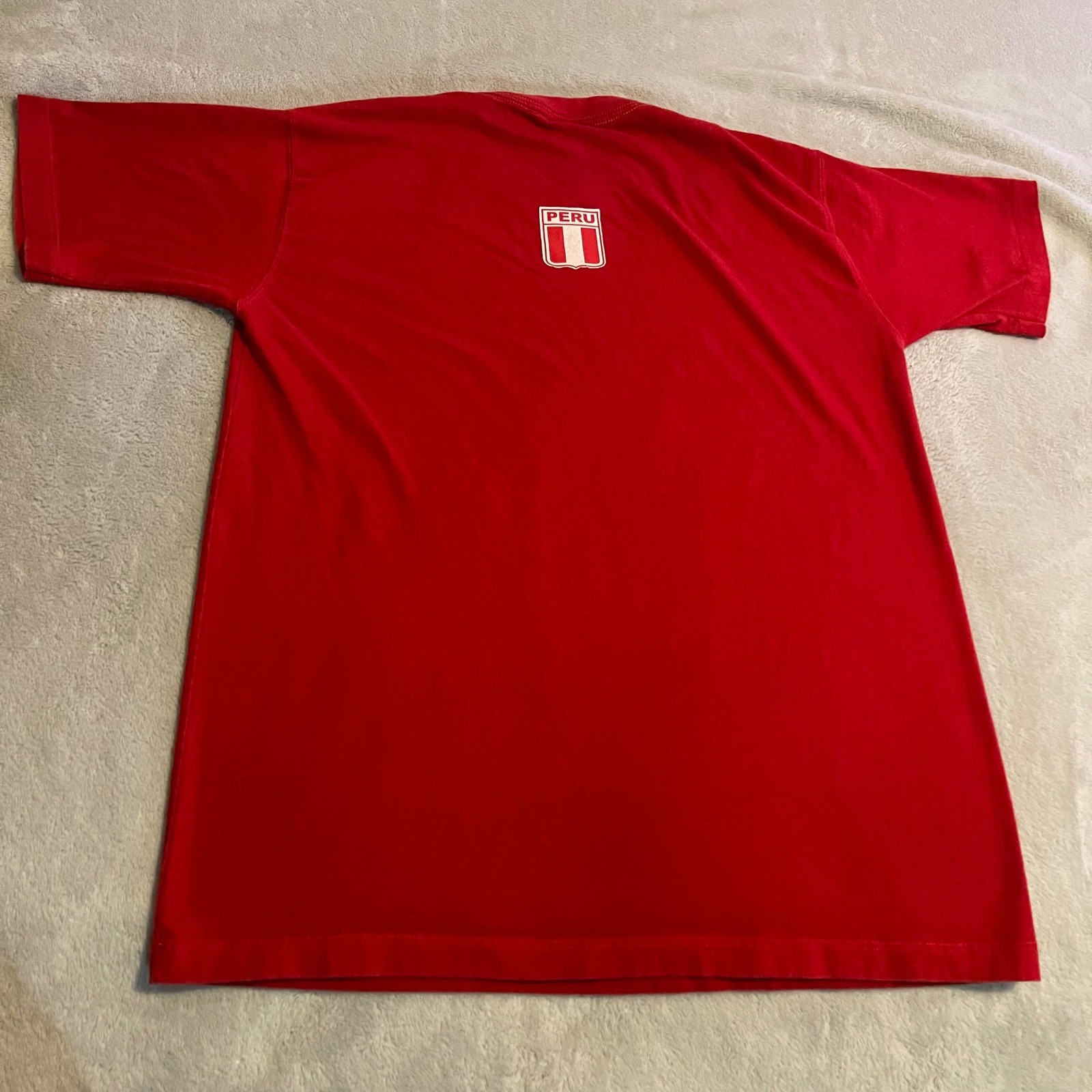 Vintage Peru PoloTran's Te Amo Siempre Contigo Red Graphic T-Shirt Mens Medium gallery