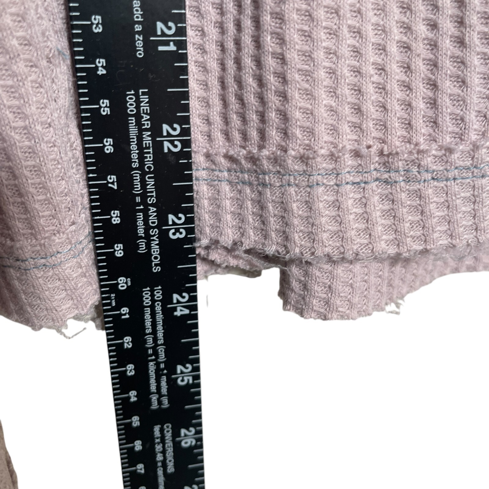 We The Free Blouse Women's Medium Thermal V-Neck Bell Sleeve Boho Slouchy Shirt gallery