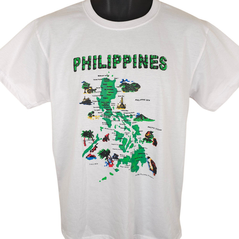 Philippines Map T Shirt Mens Size Large White Travel Destination Tee gallery