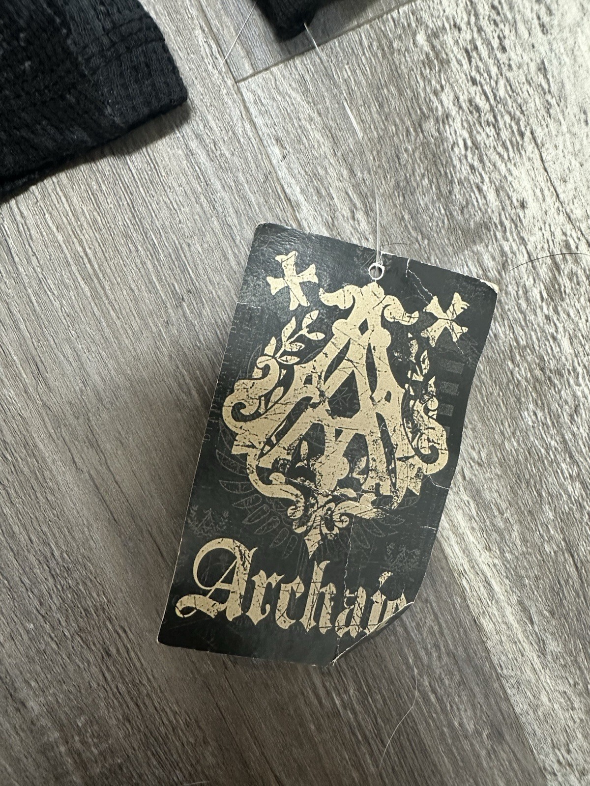 ARCHAIC by AFFLICTION Men's Long Sleeve THERMAL Shirt AOP Y2K Grunge Cross gallery
