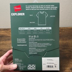 2 Pack Hanes Explorer Premium T-Shirt Mens Small 34-36 Crew Neck Cotton Tee New