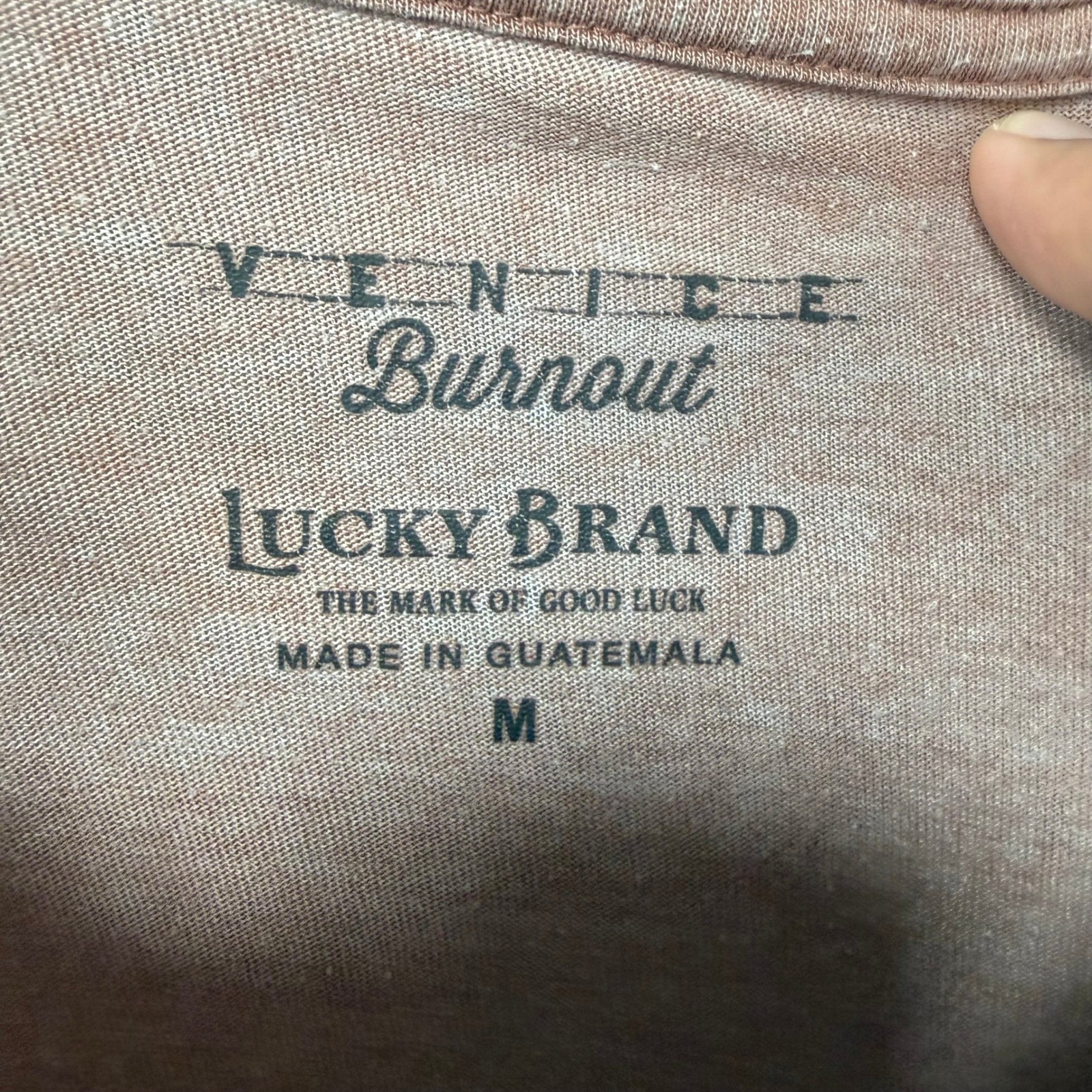 Lucky Brand Tshirt Mens Medium Orange Bull Graphic Venice Burnout Tee Casual gallery