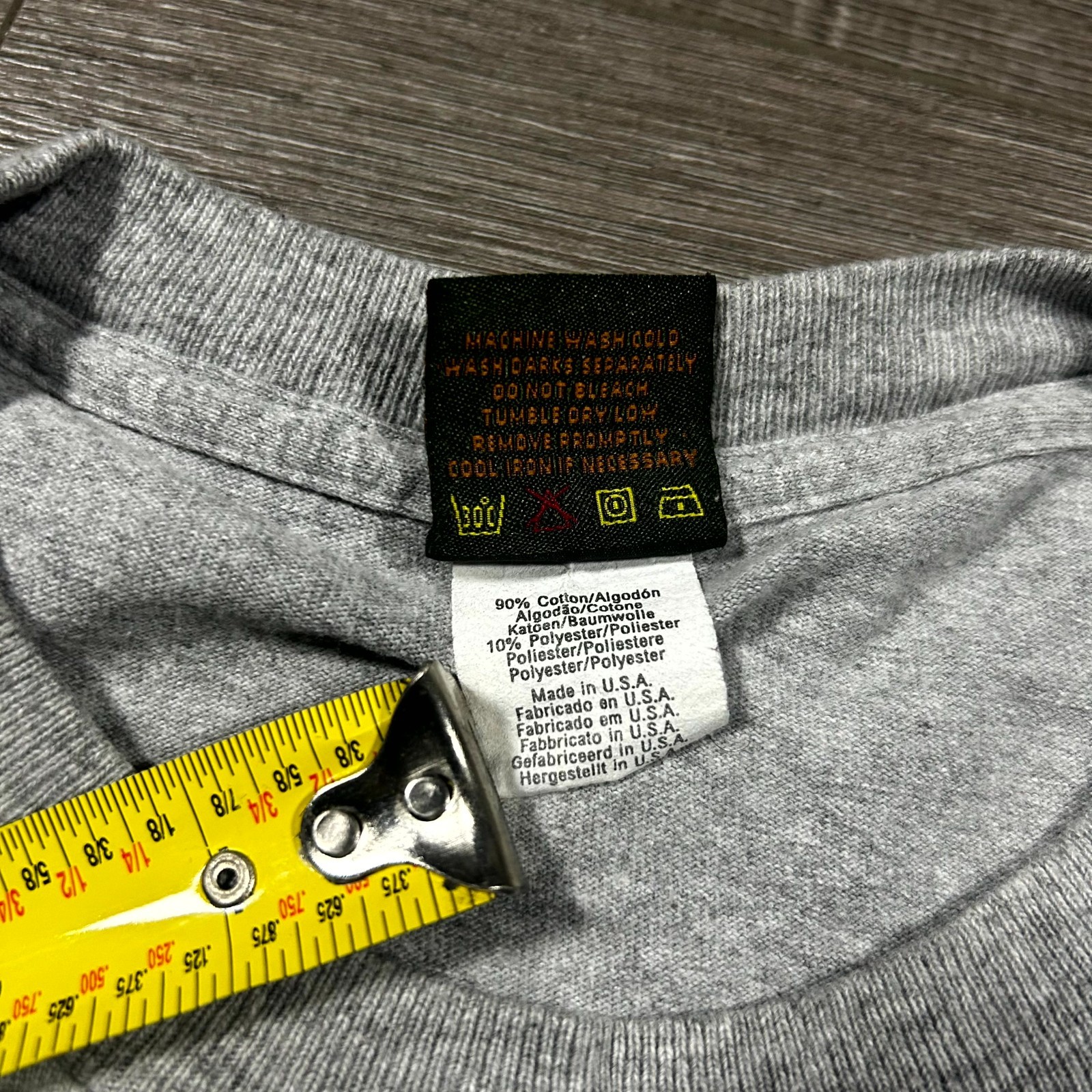 VTG 90s Timberland T-Shirt Men's XL Gray Spell Out Graphic Logo Ribbed Cuff USA gallery