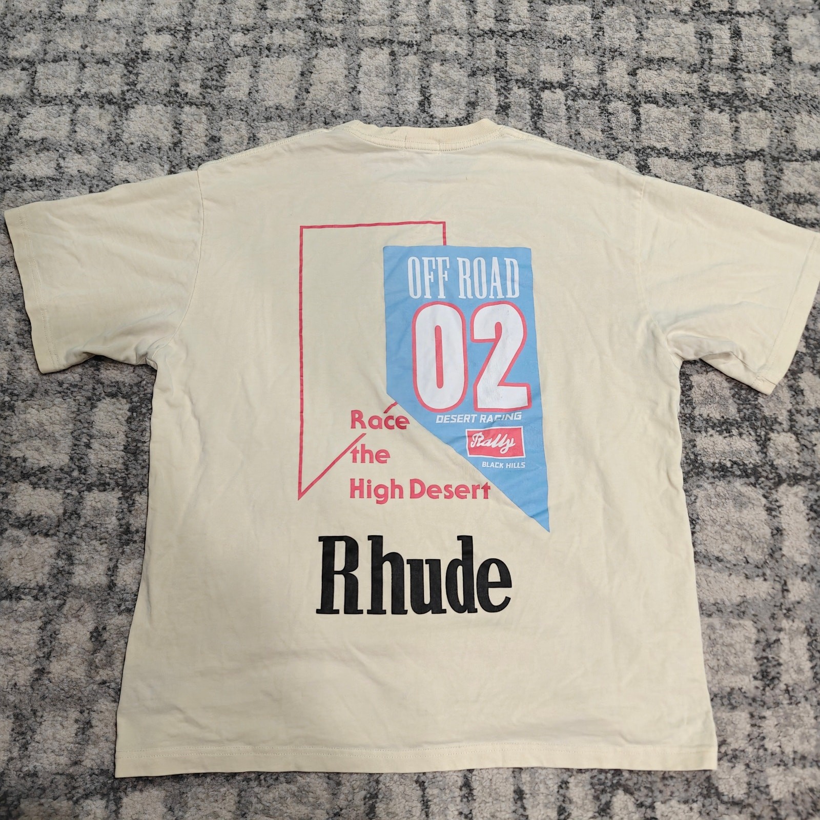 Rhude Off Road 02 High Desert Graphic T-Shirt Cream Men's Size XL Streetwear gallery
