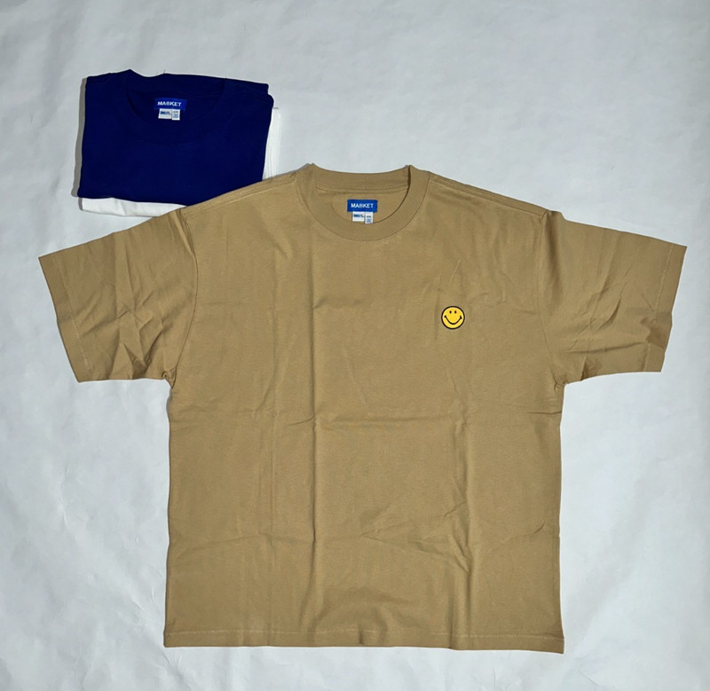 Market Embroidered Smiley Badge T-Shirt 3-Pack New XXL Graphic Tee Set
