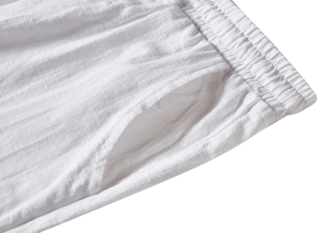 Mens Lightweight Cotton Linen Pants Casual Trousers Drawstring Beach Pockets gallery