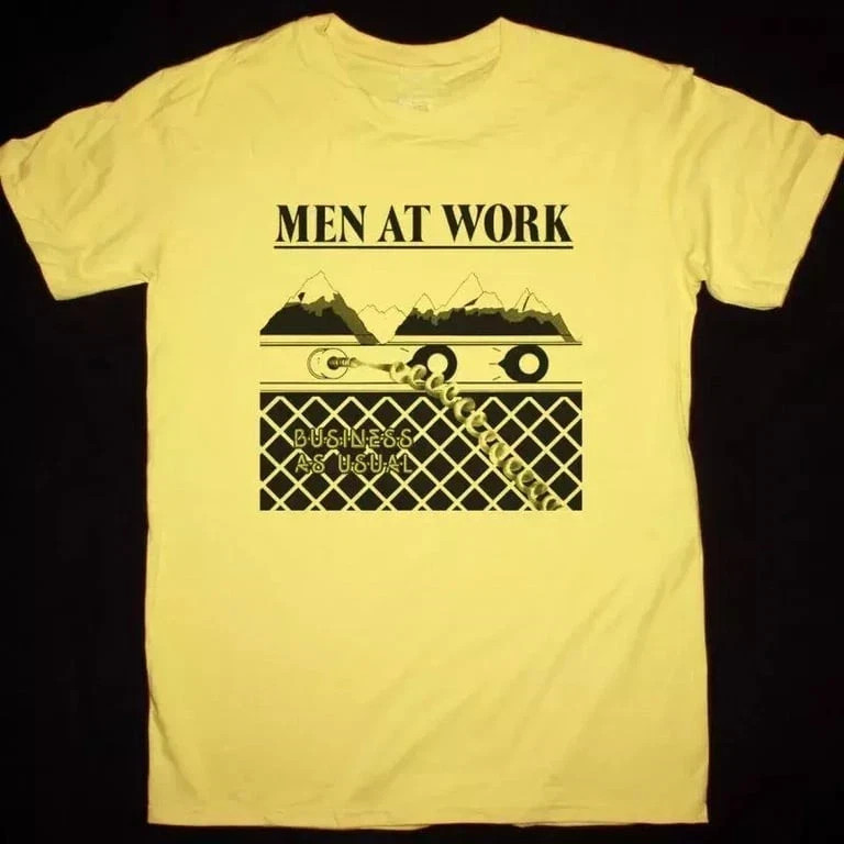 MEN AT WORK Band Business As Usual T Shirt Full Size S-5XL