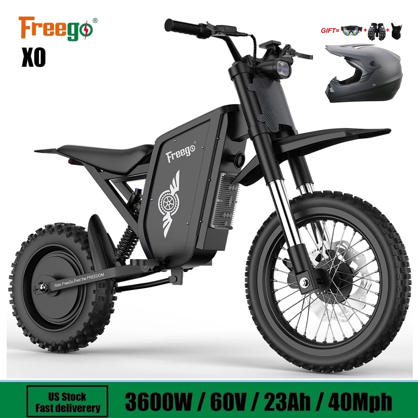 Freego X0 2000W off-Road Electric Bike for Adult&Teens, with riding equipment