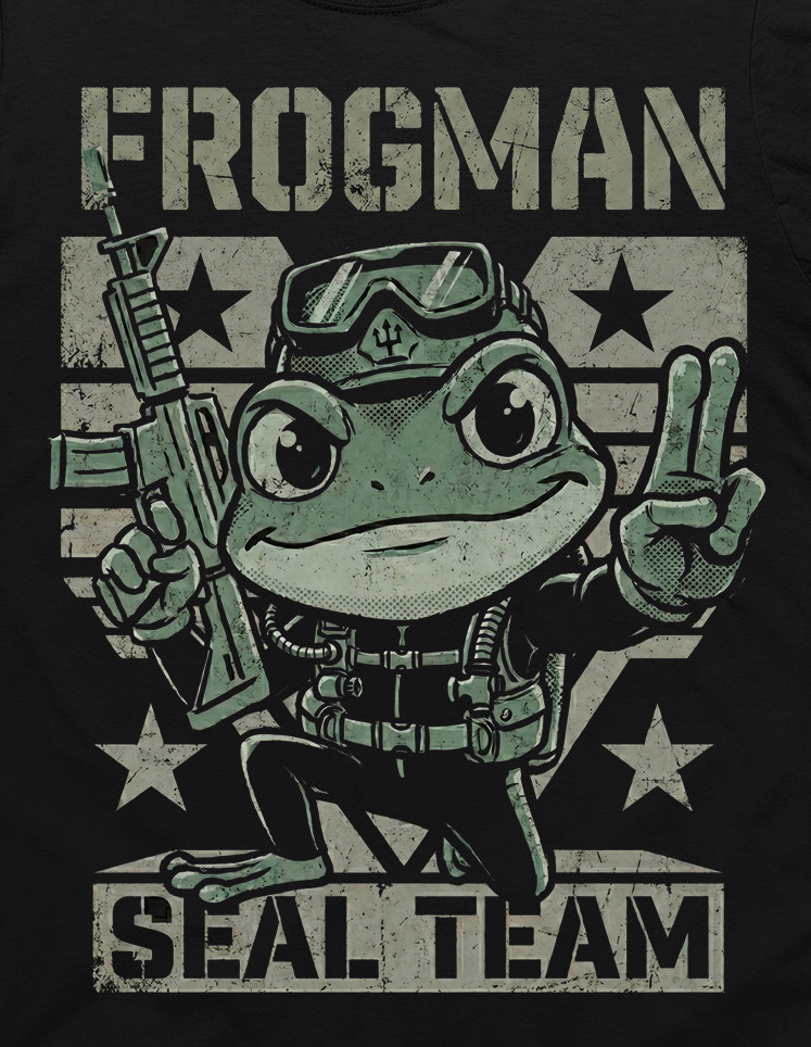 Frogman Navy SEAL Tactical Recon Frog Military M4A1 Carbine DEVGRU Funny T-Shirt gallery
