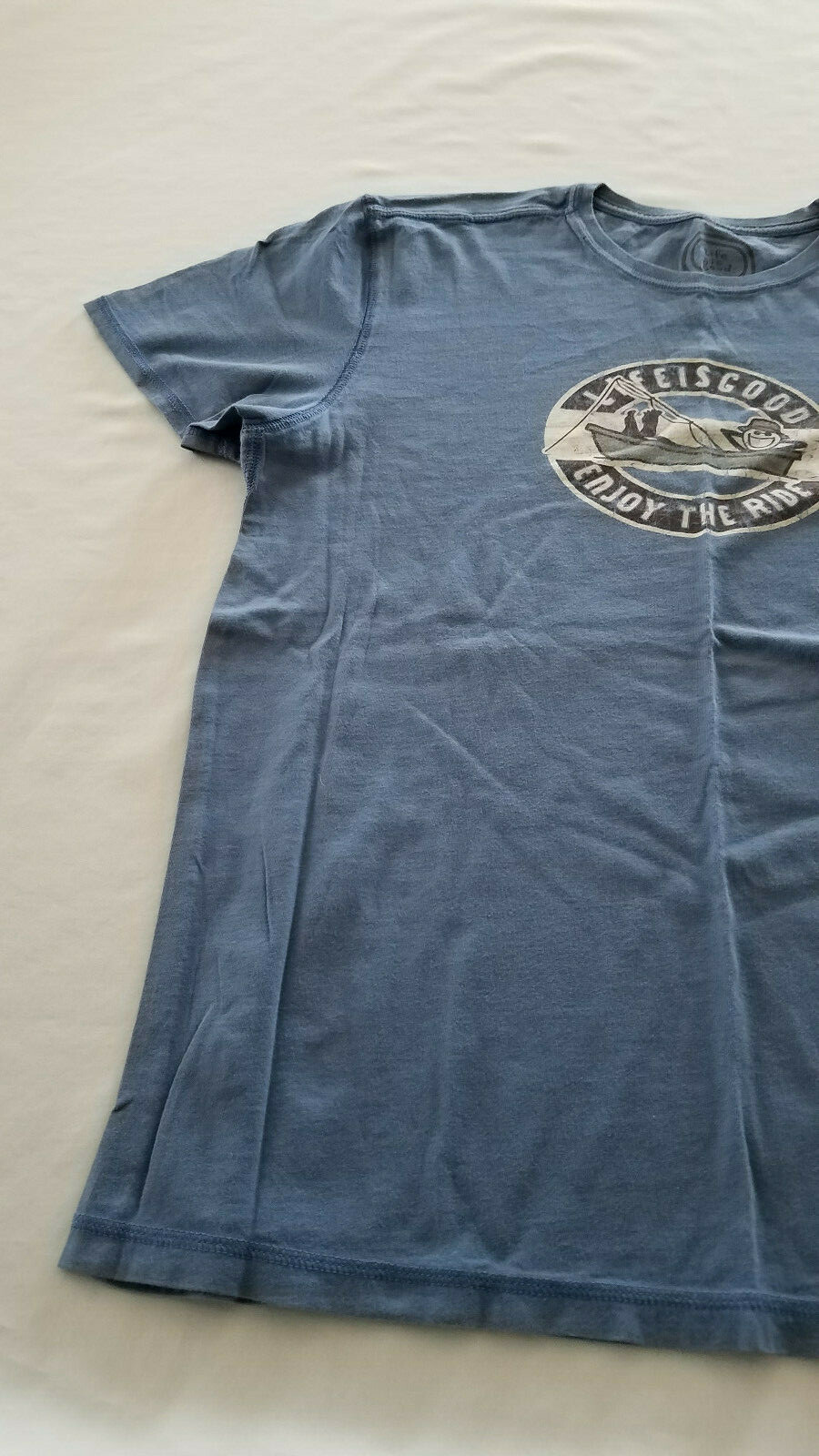 LIFE IS GOOD MENS TSHIRT BLUE SMALL S SLEEP SEMI-FITTED FISHING CAPE COD COTTON gallery
