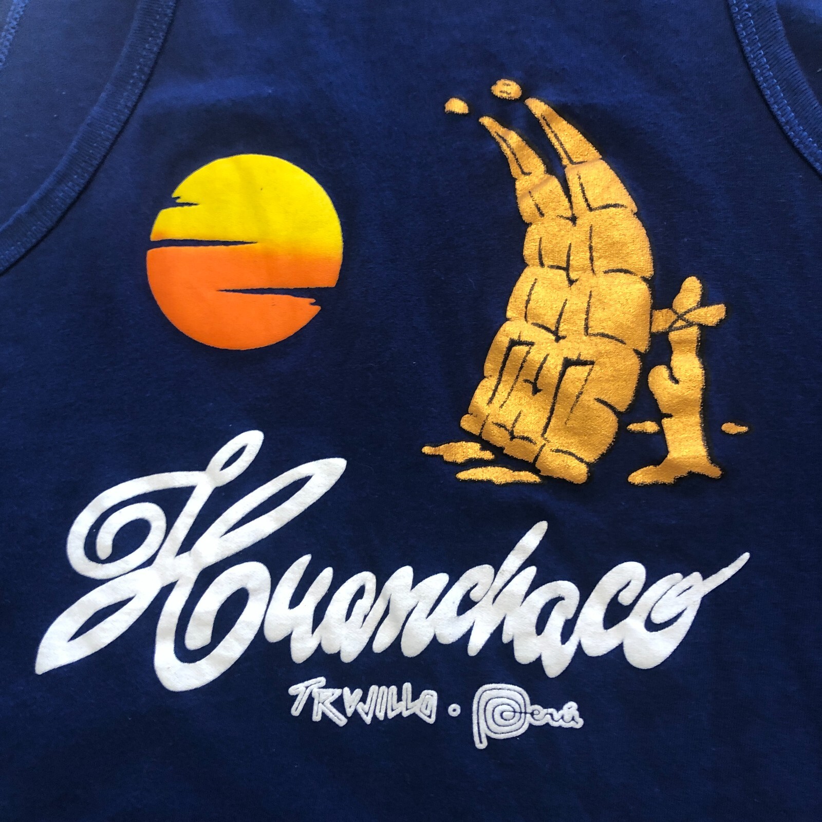 vtg 90s Huanchaco SURF Tank Top Sz Muscle Shirt Trujilla Peru Beach Sunset gallery
