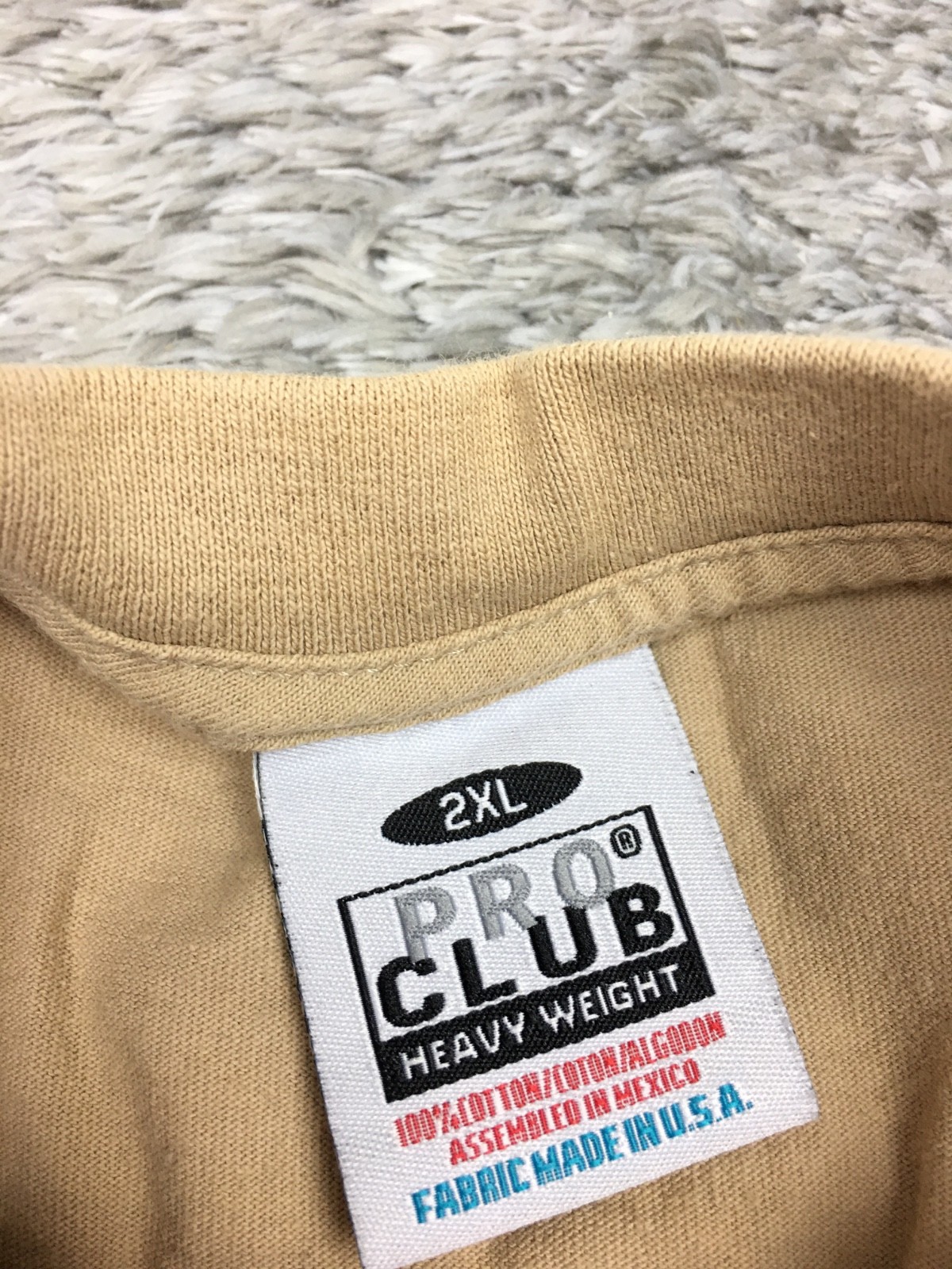 Pro Club Heavyweight Shirt Mens Size 2XL Beige Tan Short Sleeve Cotton gallery