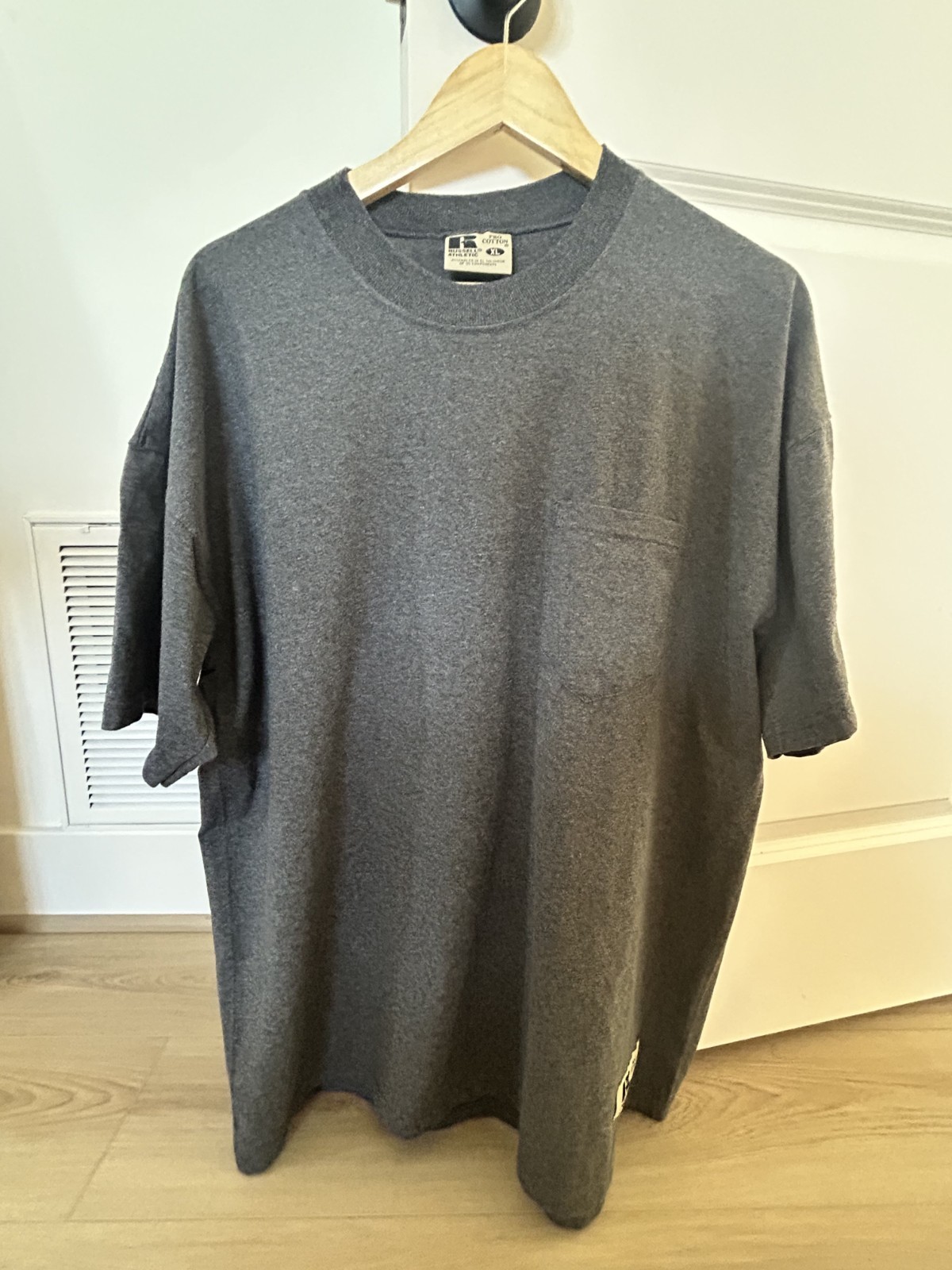 VTG 90’s Russell Athletic Pro Cotton Heavyweight Pocket Tee Blank Gray Men’s XL gallery