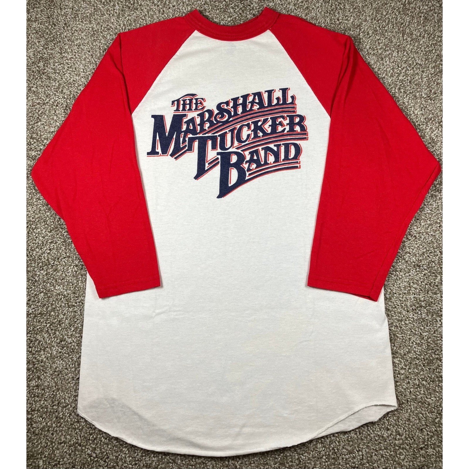 Augusta Sportswear The Marshall Tucker Band Raglan Baseball Tee Red White Mens M