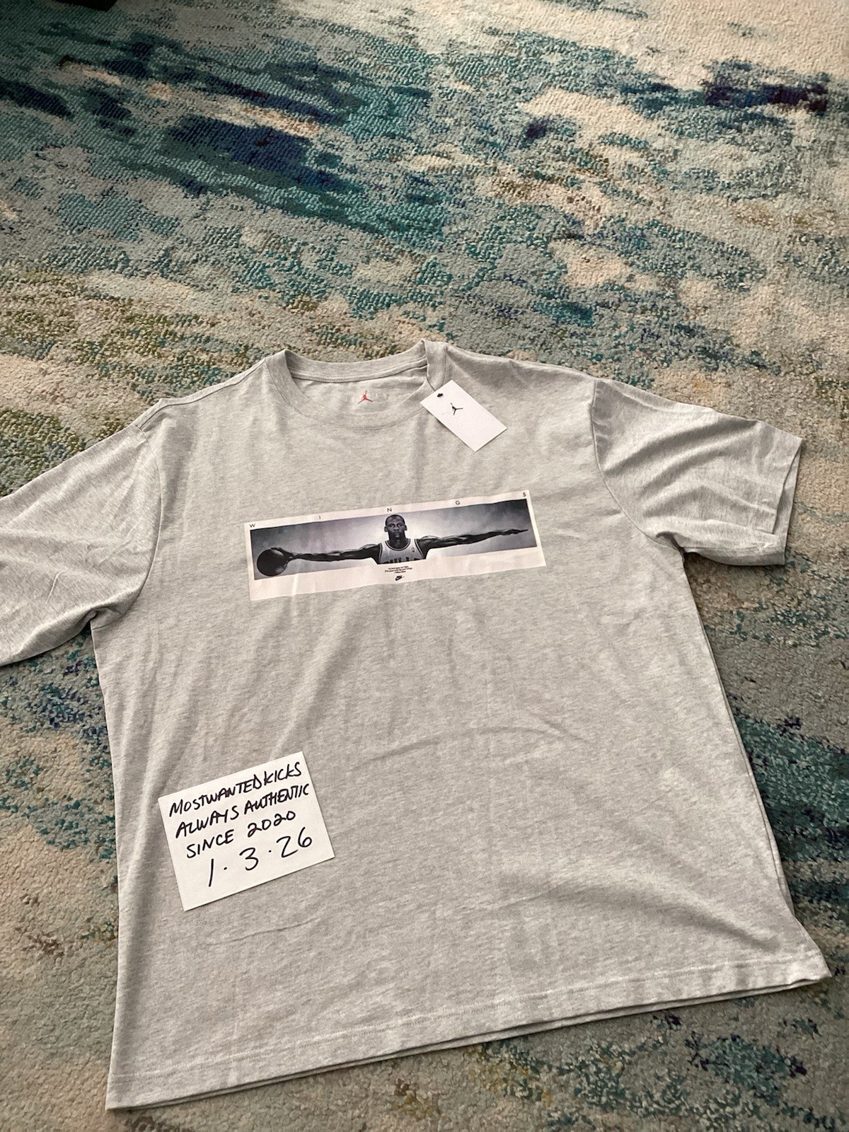 NWT Nike Air Jordan Retro Wingspan Heather Grey T-Shirt Men’s Sz XL FREE SHIP!! gallery