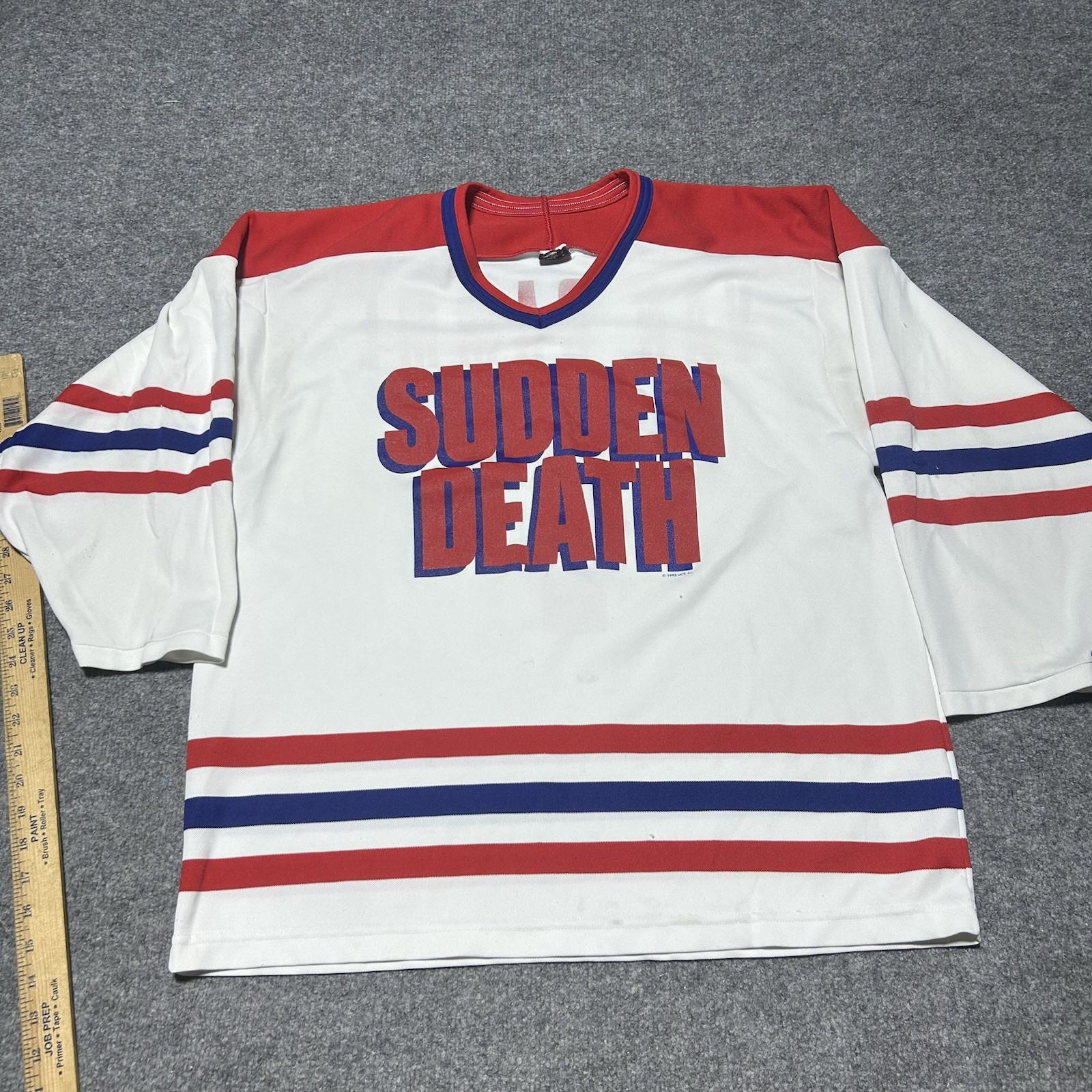Vintage 90s Movie Promo Sudden Death Van Damme Hockey Jersey CCM Large gallery