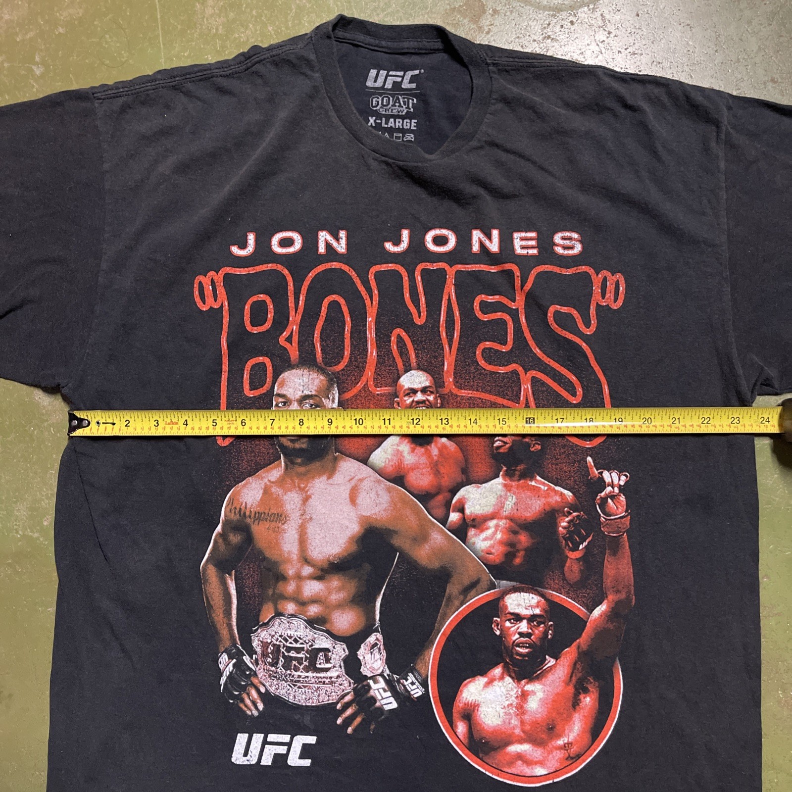 XL Jon Bones Jones UFC Fighting MMA Boxing Black Shirt GOAT Streetwear gallery