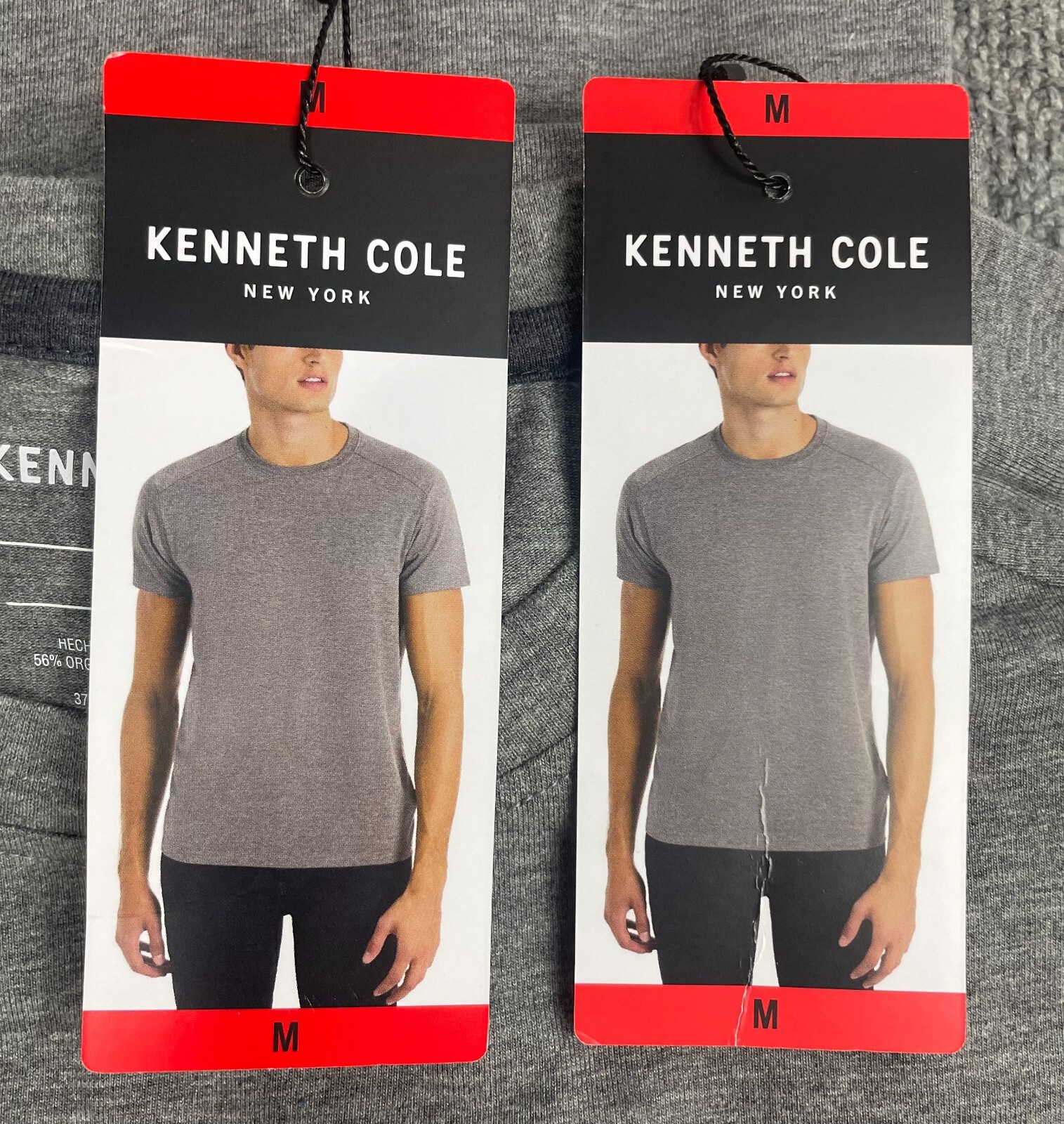 Kenneth Cole Men's Lot of 2 Gray SLIM FIT Tees Medium OR Large NWT gallery