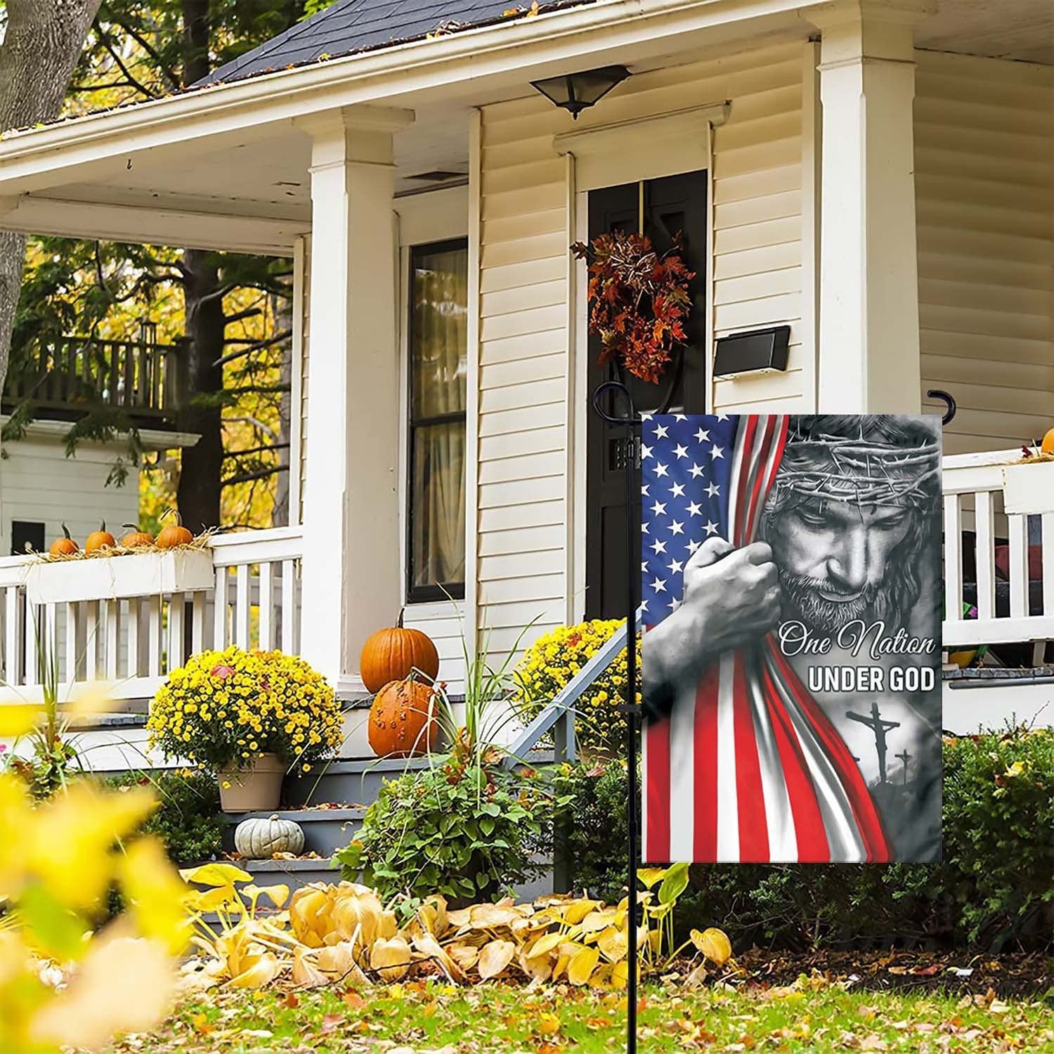 One Nation Under God Garden Flag - Christian - Jesus - USA Double Side Garden Fl gallery