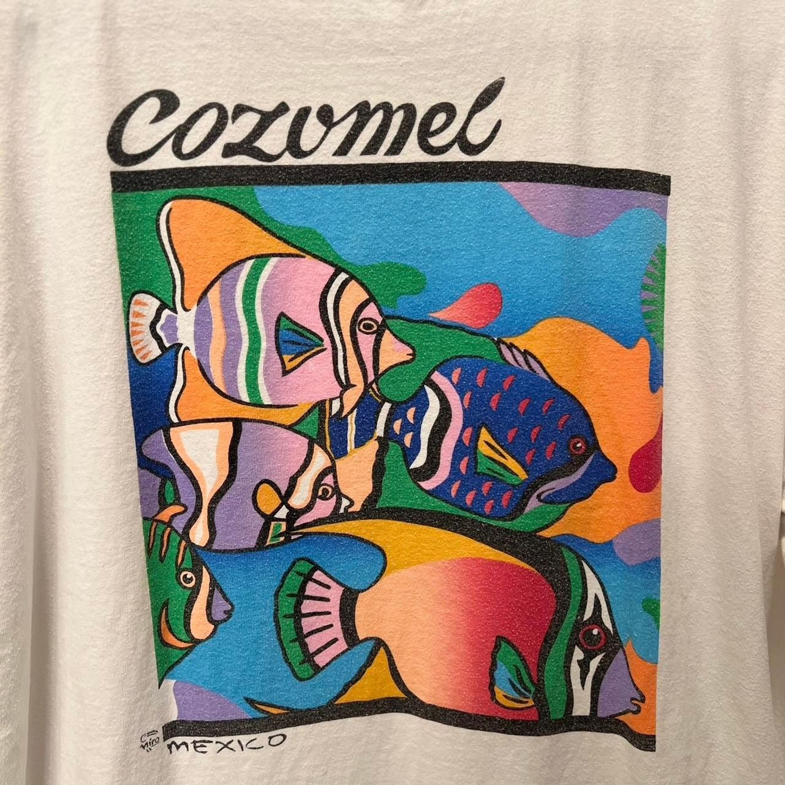 White vintage Miro Overseas Cozumel fish graphic tee gallery