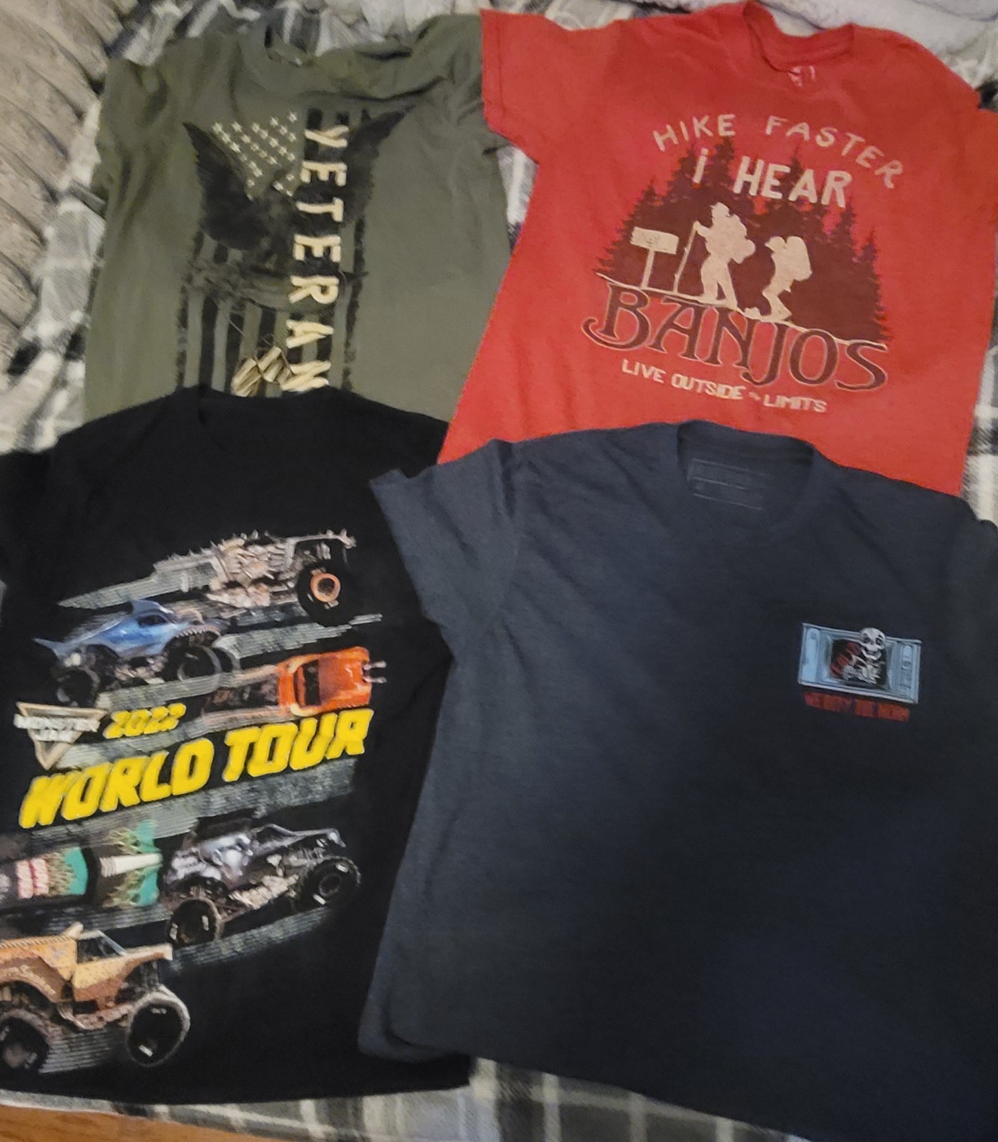 Graphic Random T-Shirt Lot Various Style of 4 Mixed Brand, Size: Small