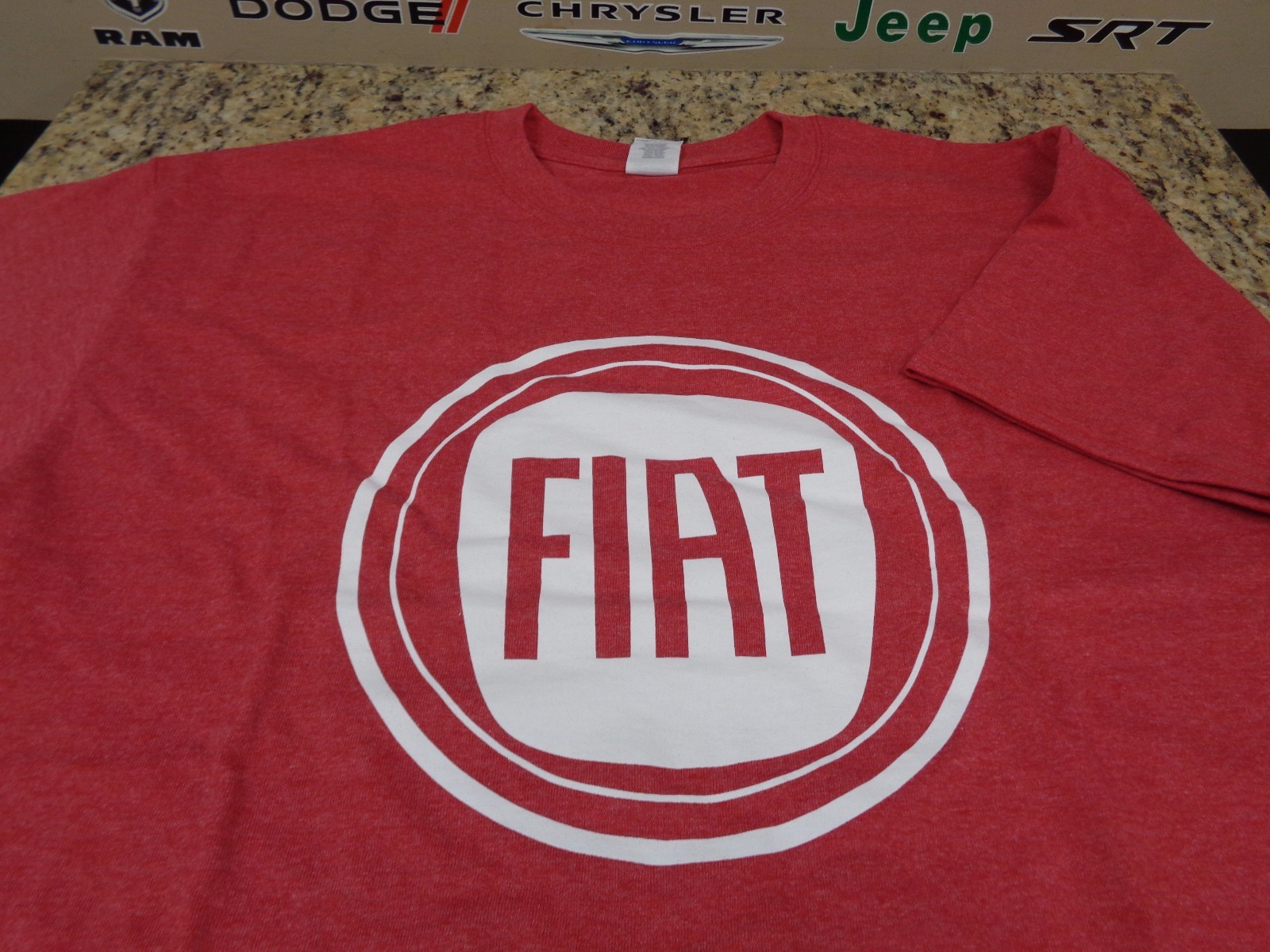New Fiat Stamp Logo T-Shirt Shirt Tshirt Red & White Medium 50% cotton 50% poly gallery