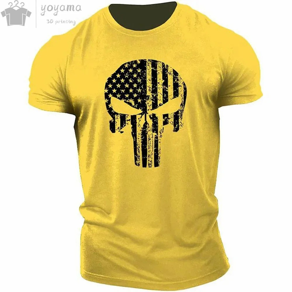The Punisher T-Shirt Mens 3D Print Tee Military Patriotic Skull Streetwear Shirt gallery