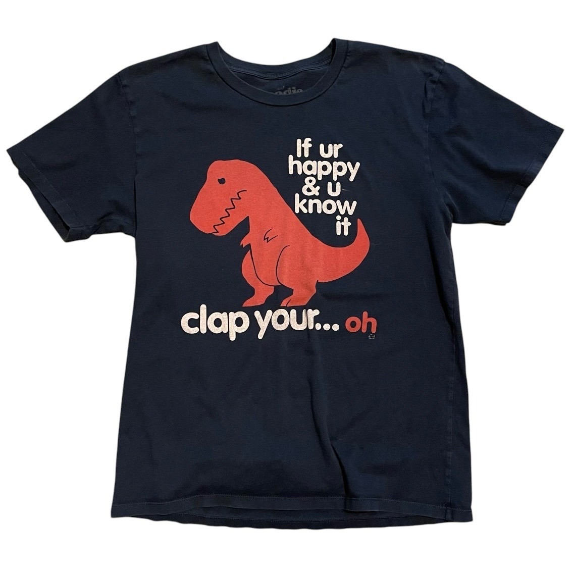 Goodie Two Sleeves Mens T-Rex Graphic T-Shirt Navy Blue Funny Dinosaur Tee Small gallery