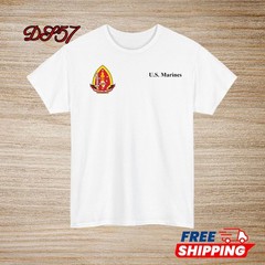 1st Battalion 2nd Marine Regiment USMC Small Logo T-Shirt S to 5XL Made In USA