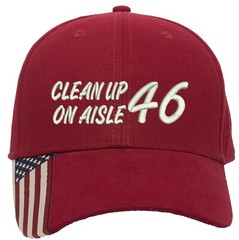 Cleanup on Aisle 46 Embroidered Structured Adjustable One Size Fits All US Flag