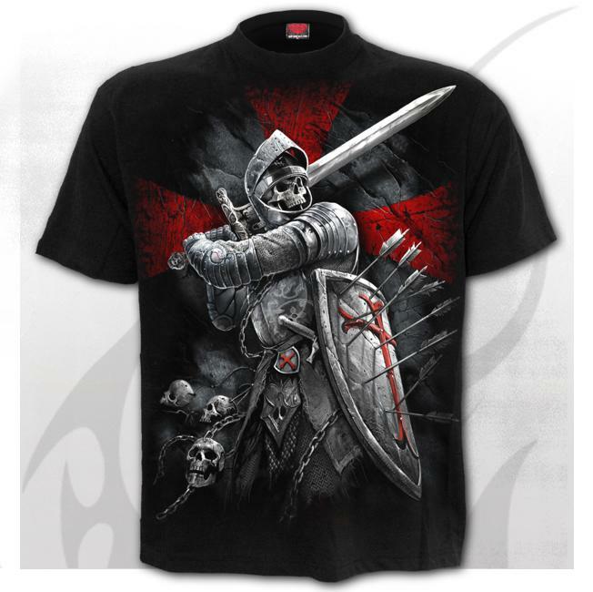 Spiral Direct Valiant Knight Armor Skeleton Lion Death Gothic T Shirt L052M101