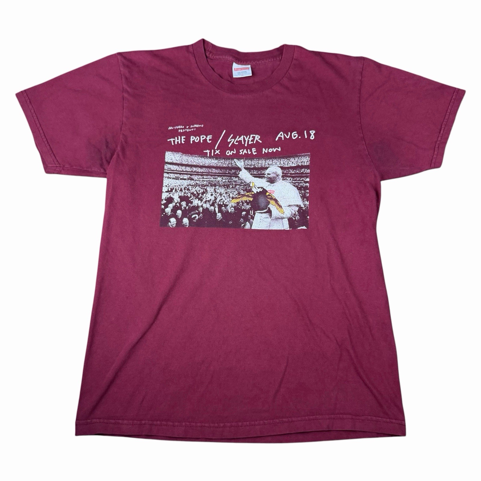 Supreme x Antihero Pope Tee Burgundy SS16 Adult Size Medium M OG Rare Authentic gallery